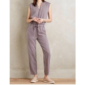 Anthropologie Cloth & Stone Mignon Crossfront Lavender Sleeveless Jumpsuit
